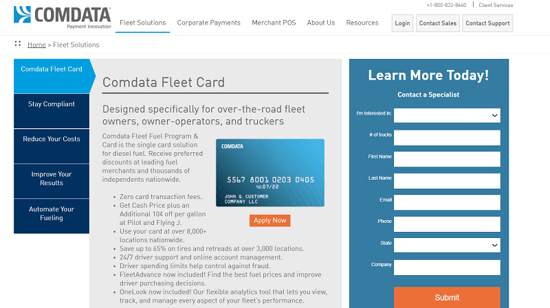 Comdata fleet fuel cards