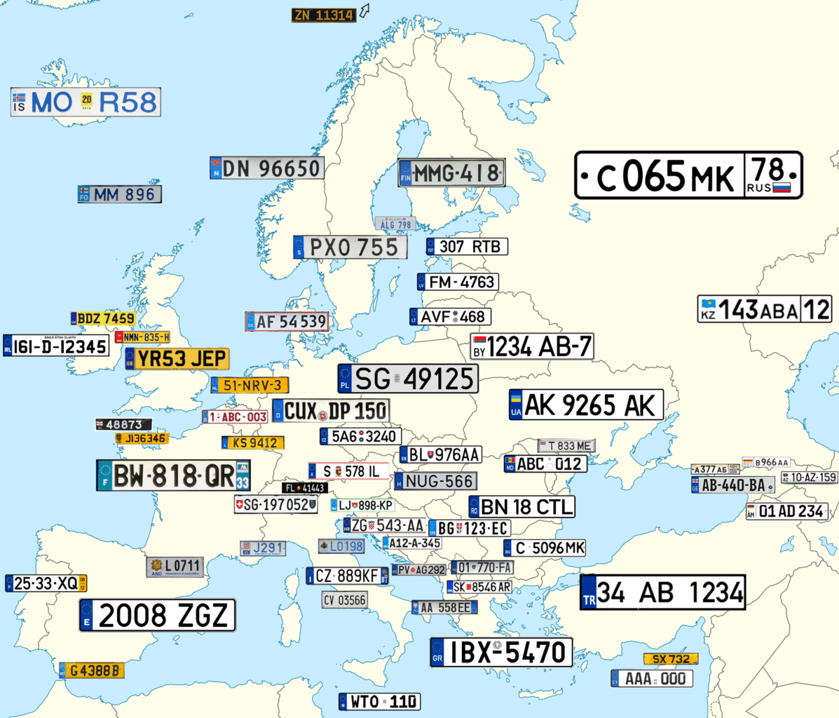 European License Number Plate Designs Fleet Logging